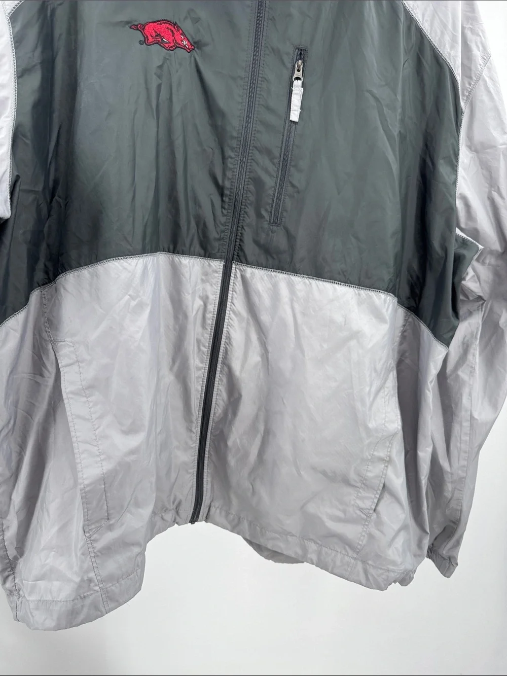 Columbia full zip Arkansas Razorbacks Two-Tone Gray Black Hooded Jacket XL